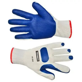 Рукавички, б/п, крупне плетіння, текстурний потовщений латекс, L-XL Technics Master | 16-202