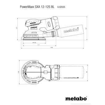 Акумуляторна ексцентрикова шліфмашина Metabo SXA 12-125 BL (12 В, без АКБ, 125 мм) (602035850)