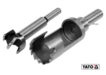 YATO Свердла по дереву: коронка і фреза YATO : Ø=25 мм, l=110/90 мм- коронка/фреза, 2 шт  | YT-33832
