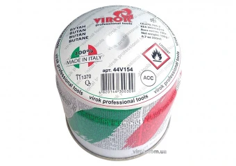 VIROK Балон газовий 1-разовий пробивний. 190g/360ml. type 200 BUTAN (E417)  | 44V154