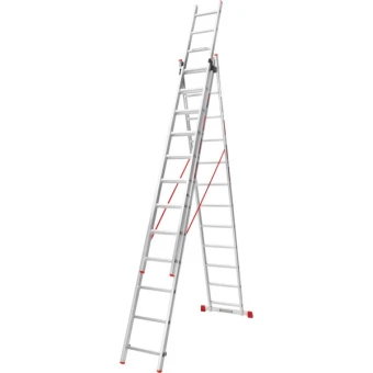 Драбина алюмінієва 3-х секційна Квітка PRO (3х12 сходинок) (110-9312)