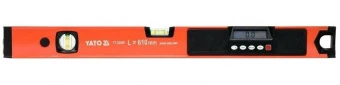 YATO Рівень електронний YATO: L= 610мм. 2 капсули, лазерний промінь, дисплей (3mm/10m), алюмінієвий 