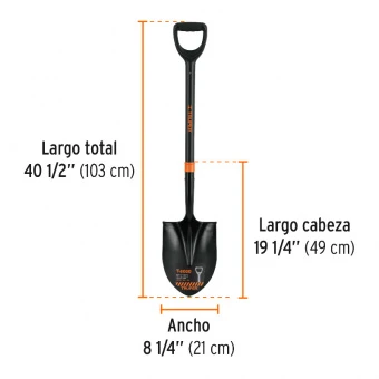 TRUPER PRY-PF Лопата штикова, Американка, серія Т-2000, скловолокно з ручкою 1030мм