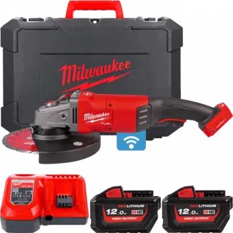 MILWAUKEE Шлифмашина угловая - болгарка аккумуляторная бесщёточная 230 мм M18 ONEFLAG230XPDB-121C | 