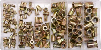 YATO Нітогайки сталеві YATO з різними розмірами М3-М10, 150 шт. в футлярі  | YT-36481