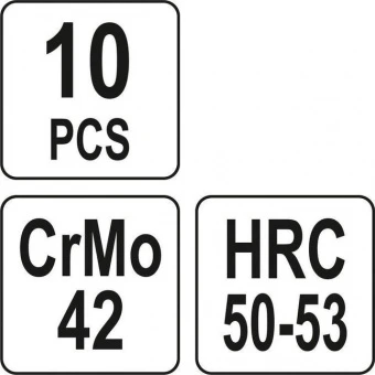 YATO Набір екстракторів-насадок YATO Ø 3-11 мм, для зломаних гвинтів, 10 Од.  | YT-05890