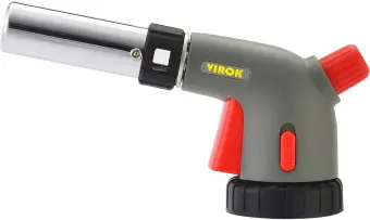 VIROK Пальник газовий з цанговим (швидким) з'єднанням, Piezo + 360*, ceramic, блок. кнопка | 44V179