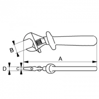 BAHCO 8071V Ключ разводной с электроизоляцией; захват 24 мм; угол 15 град.