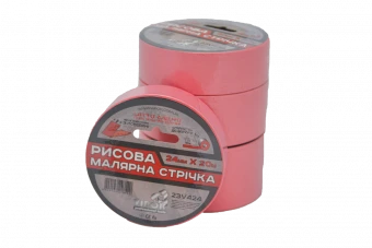 VIROK Малярна стрічка рисова 24мм х 20 м.(Гідростійка/ ідеальний край для фарбування). рожева  | 23V