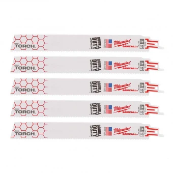 MILWAUKEE Полотно для шаб. пили TORCH , 230мм/ крок зуба 2,5мм, (5шт), (метал) | 48005713