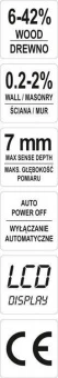 YATO Вологомір електронний для деревини і будматеріалів YATO межами- 0,2-42% з макс. глибин. чутлив.