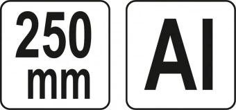 YATO Шаблон для розмітки отворів Т-подібний YATO : 250 мм, з метричною і дюймовою шкалами + чохол  |