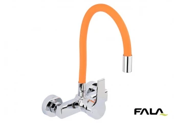 FALA Змішувач води настінний "FLEXIBLE" з гнучкою оранжевою лійкою  | 75673