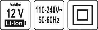 YATO Зарядний пристрій акумуляторів YATO Li-Ion 12 В від електро-мережі 230 В  | YT-82912