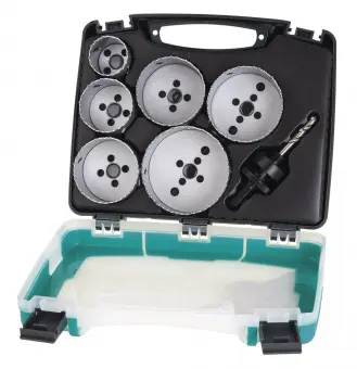 Wolfcraft набор кольцевых пил "электричество" Ø 40, 54, 65, 68, 74, 86 // 5423000