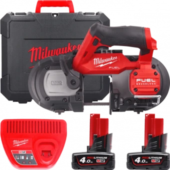 MILWAUKEE Пила ленточная аккумуляторная бесщёточная M12 FUEL FBS64-402C 64мм 4933478441 | 4933478441