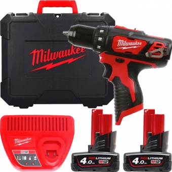 MILWAUKEE Дрель-шуруповерт M12 BDD-402C крутящий момент 38 Нм | 4933441925