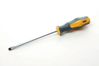 Отвертка шлицевая обрезиненная рукоятка СrV SL6x150мм (плоская) (двухкомпонентная) СИЛА