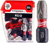 MILWAUKEE Біта SHOCKWAVE , PZ3, 25мм, (25шт) | 4932430869