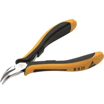 Довгогубці з ізольованими ручками і напівкруглими губками NWS: тонкі, гнуті на 45°, L= 120 мм