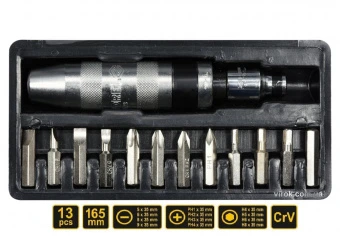 VOREL Викрутка ударна : 12 насадок  | 65123