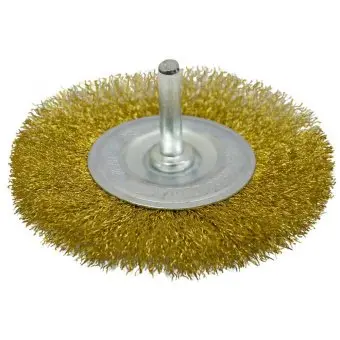 Щітка крацовка дискова, латунна зі шпилькою, 100мм Spitce | 18-062