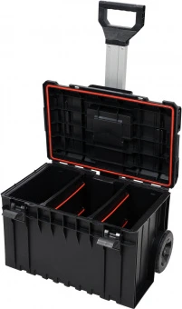 YATO Ящик для інструментів 2 секції YATO на 2-х колесах, 855х425х645 мм, з пластика, висувна ручка  