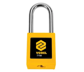 VOREL Замок навісний з дугою Ø= 6 мм, h= 38 мм, 2 ключі, корпус покритий нейлоном- 40х20хм45 мм  | 7