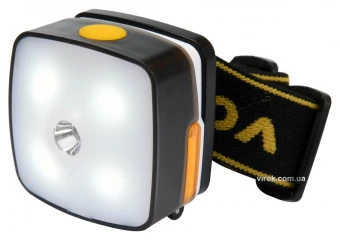 VOREL Ліхтар на чоло акумуляторний світлодіодний : 3Вт; Li-Ion 3,7В, 0,85A×Год, 3 режими, 130+160 lm