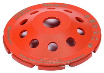 YATO Диск шліфувальний алмазний YATO : 125 х 22.2 мм, 12200 об/хв, M14  | YT-60322