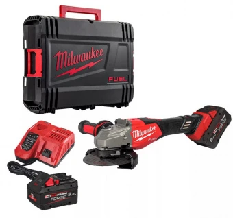 MILWAUKEE Шліфмашина кутова акумуляторна, M18 FHSAG125XB2-802X, Ø125мм (+зар.пр.,2ак.Х 8Аг,HDкейс)