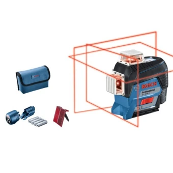 Лінійний лазерний нівелір Bosch Professional GLL 3-80 C (AA) + Штатив BT 150 L-Boxx ready (0601063R0