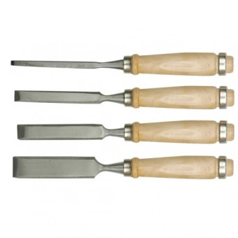 VOREL Стамески з дерев'яною ручкою : (набір) 4 шт.  | 25500