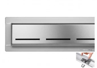 FALA Трап підлоговий для душу з нержавіючої сталі "LINE" ; 80х 7х 7 см, сифон h= 52 мм  | 75450