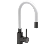 FALA Змішувач води "BLACK FLEXIBLE" для раковини з гнучкою білою лійкою  | 75776