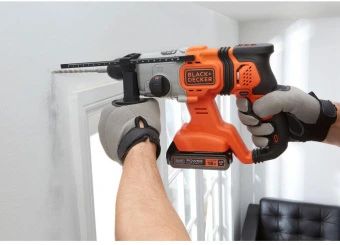Перфоратор акумуляторний BLACK+DECKER, SDS-Plus, 18 В, 1.2 Дж, 3 режими