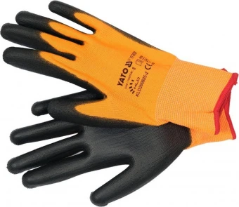 YATO Рукавиці робочі з поліуретановою оболонкою YATO розмір 8, для користування смартфоном  | YT-747