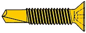 Шуруп желтый со сверлом по металлу с метрической резьбой 4,0х25