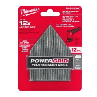 MILWAUKEE Шлиф. бумага 67х92 зерно 400 (12 шт) + подложка (1 шт), исключительно для M12 FDSS | 48805