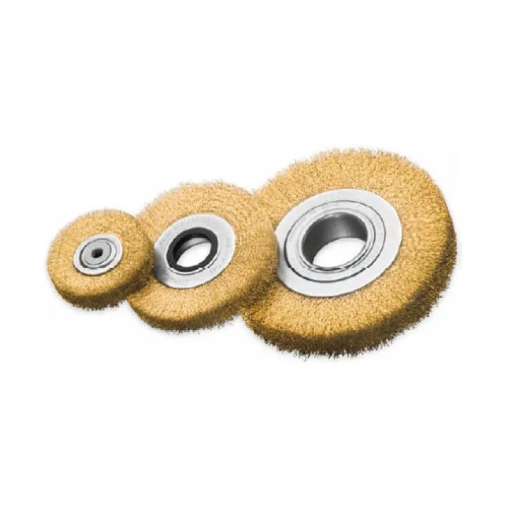 Щетка цилиндрическая 80х20 мм, ширина 18-20 мм, латун. проволока 0.2 мм, 10000 об / мин LESSMANN