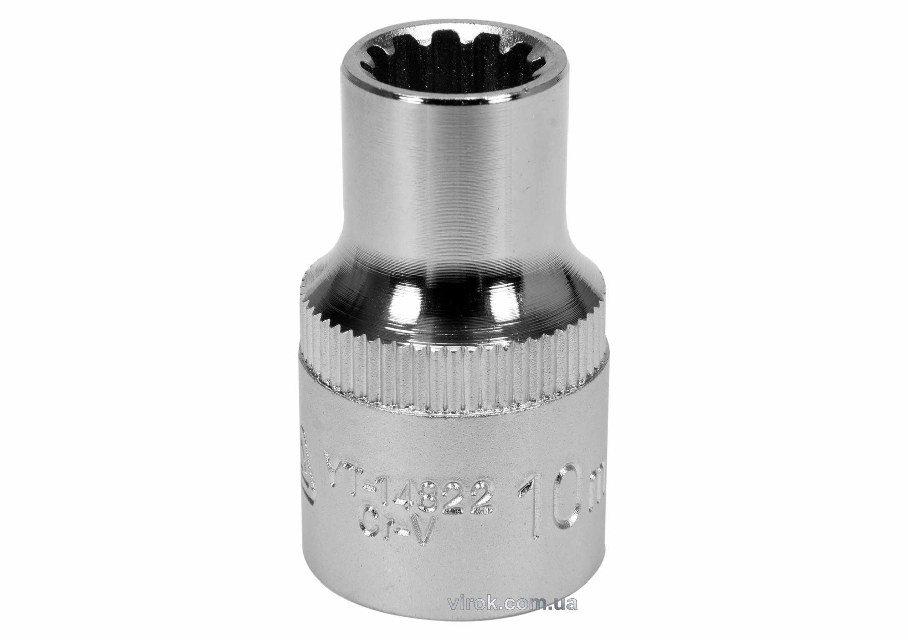 YATO Головка торцева YATO : квадрат 1/2", SPLINE M10 мм, L= 38 мм. CrV  | YT-14822