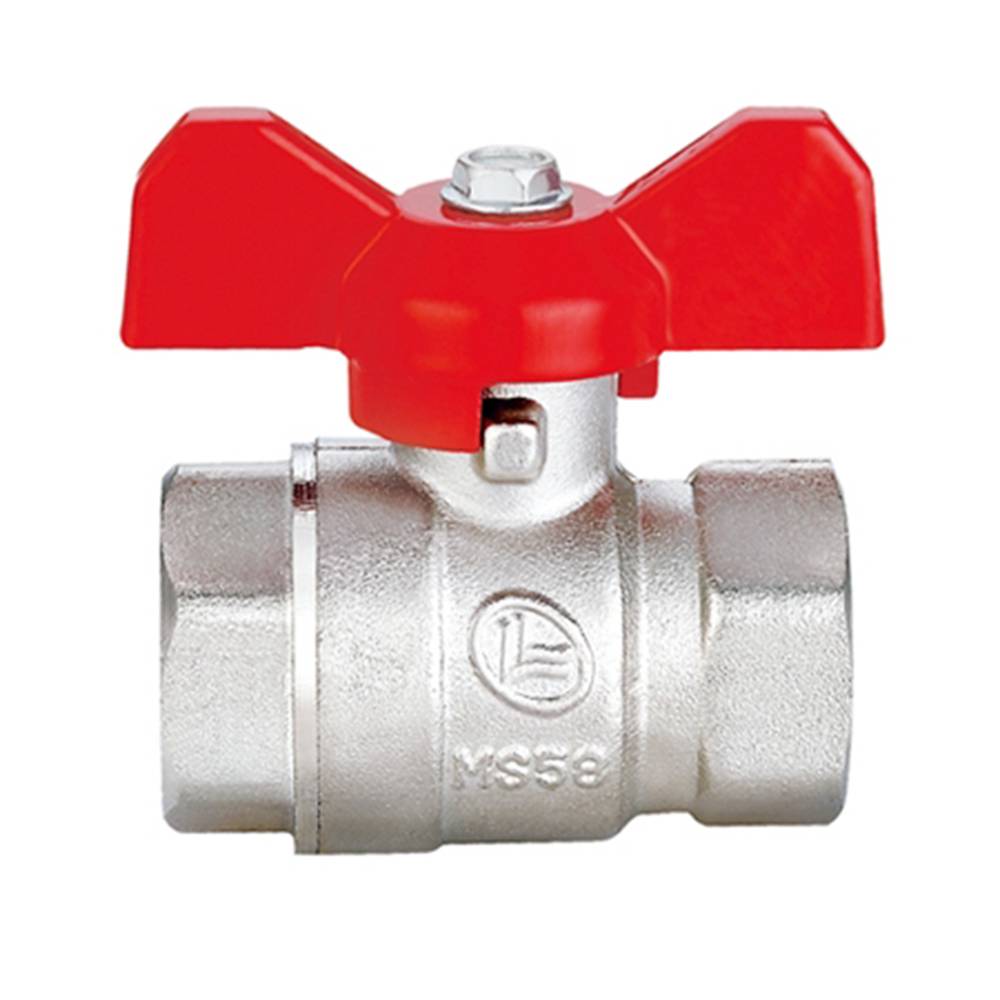 Кран латунний шаровий Base 3/4 різьба В/В ручка метелик Double-lin | 78-076