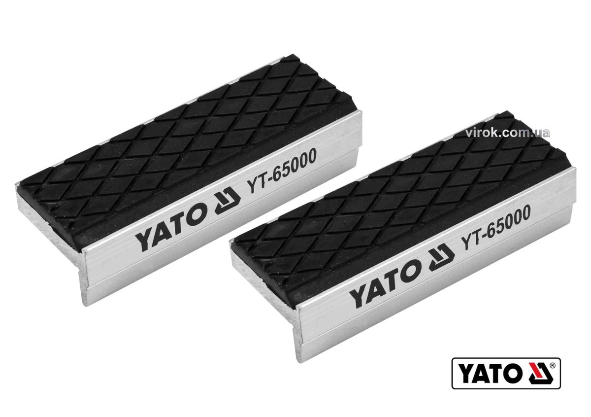 YATO Губки змінні до лещат м'які: 75 х 30 х 10 мм, алюмінієві з гумою
