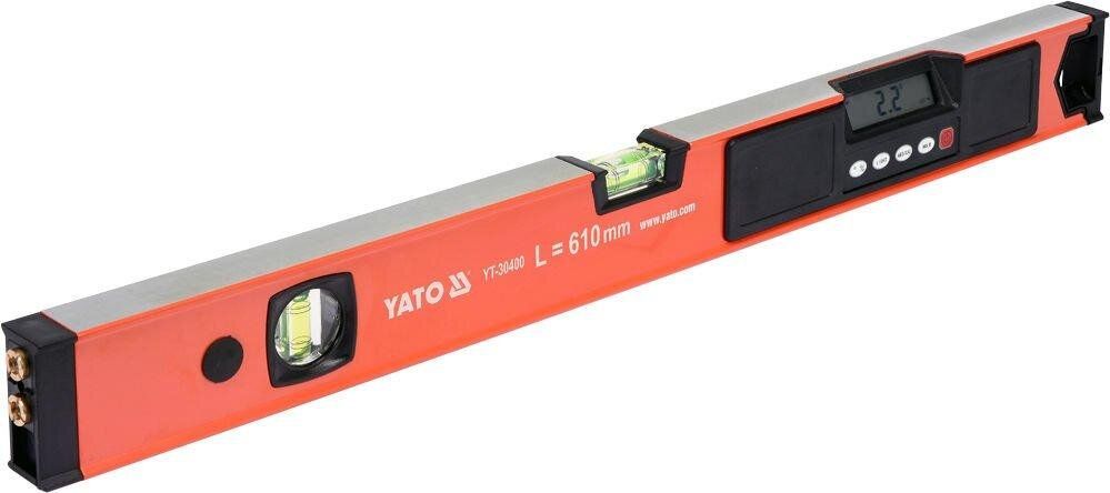 YATO Рівень електронний YATO: L= 610мм. 2 капсули, лазерний промінь, дисплей (3mm/10m), алюмінієвий 