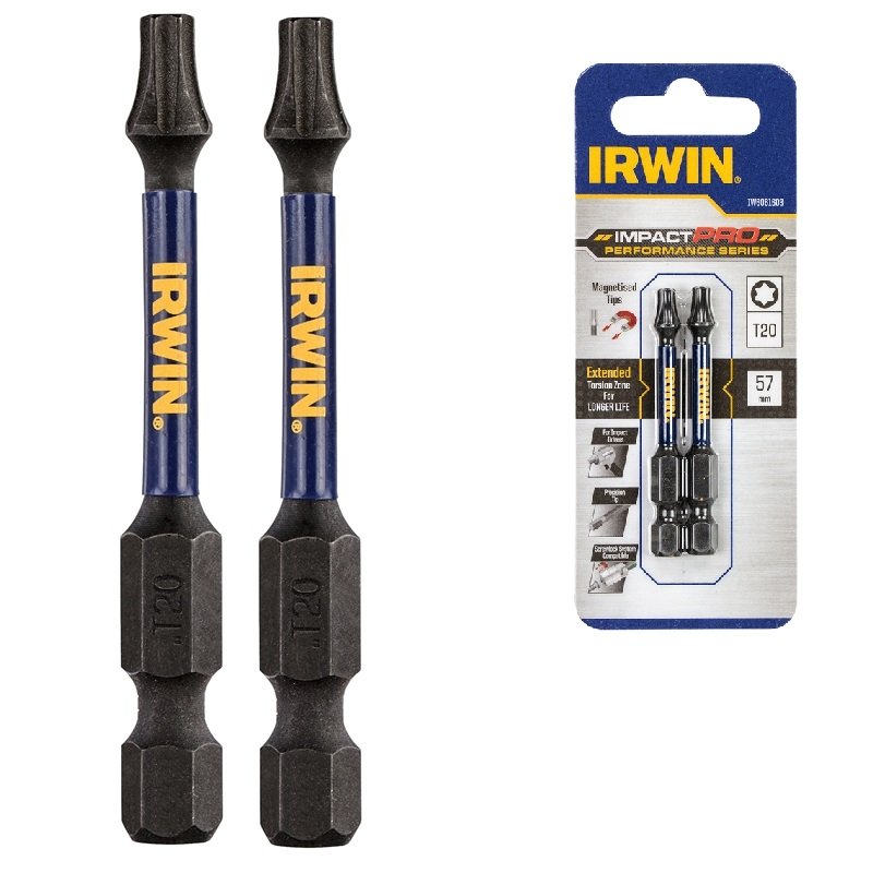 IRWIN Бита IMPACT PRO 1/4"/57мм TX20 2шт, | IW6061603