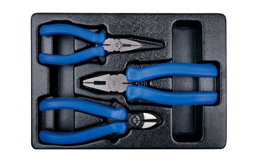 KING TONY Набор шарнирно-губцевого инструмента 3 предмета (плоскобцы,бокорезы,тонкогубцы) | 9-40103G