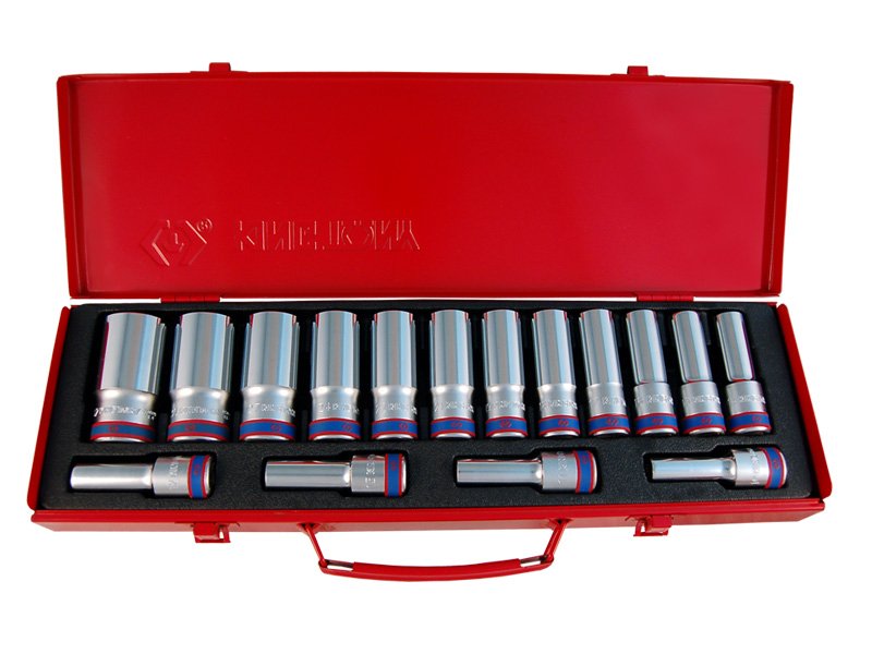 KING TONY Набор головок 1/2" 16 ед. 12-ти гранные, длинные (10-32mm) | 4216MR