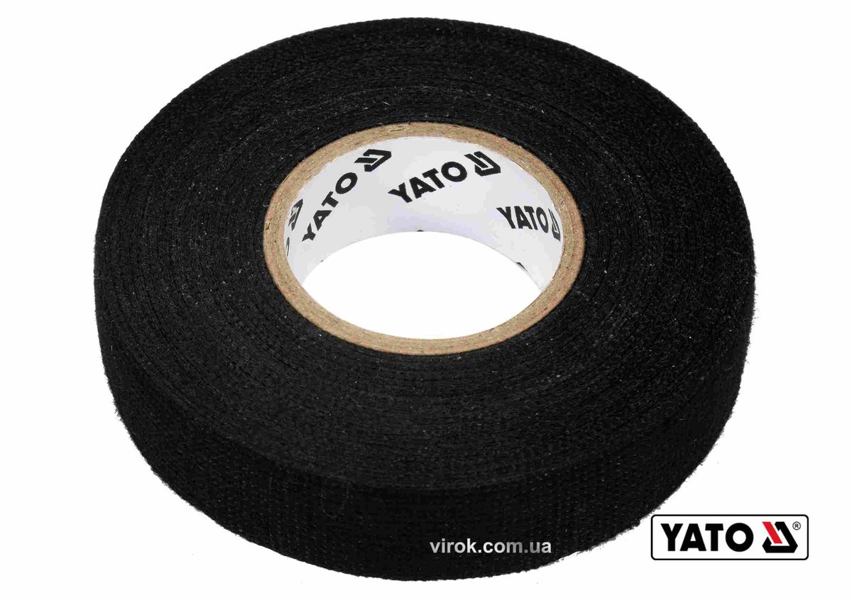 YATO Стрічка ізоляційна ХБ YATO 15м x19x0.3 мм (тканинна) t= -40°С +105°С для мотання пучків кабелів