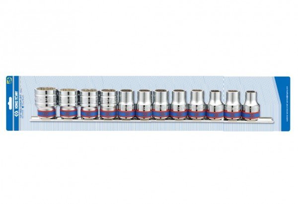 KING TONY Набор головок 1/2" 8 ед. 6-ти гранные, (10-24mm) на планке | 4312MR8