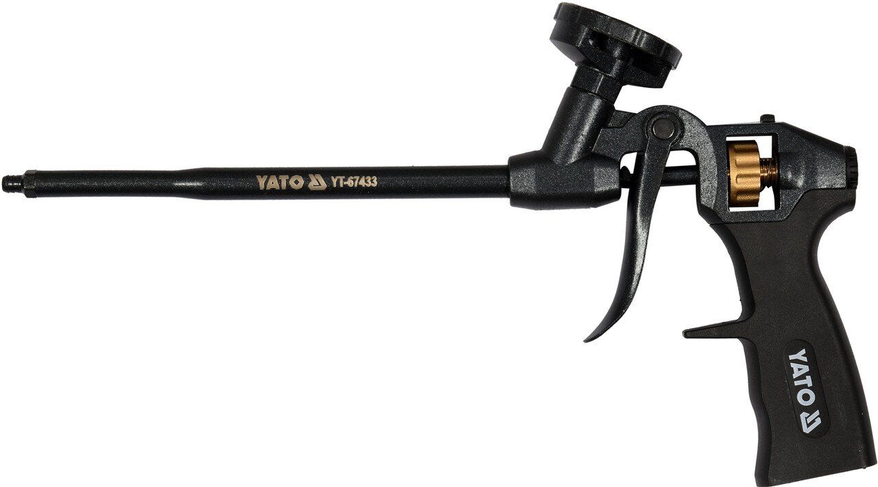 YATO Пістолет для нанесення монтажної піни YATO : алюміній + латунь, пластикова ручка  | YT-67433